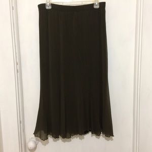 Made in Italy womans XL olive green pull up skirt
